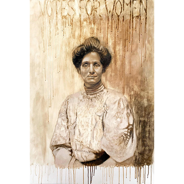 peinture à l'acrylique et à la chicorée d'Emmeline Pankhurst