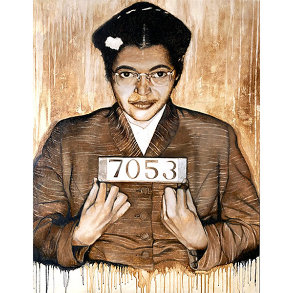 peinture à l'acrylique et à la chicorée de Rosa Parks