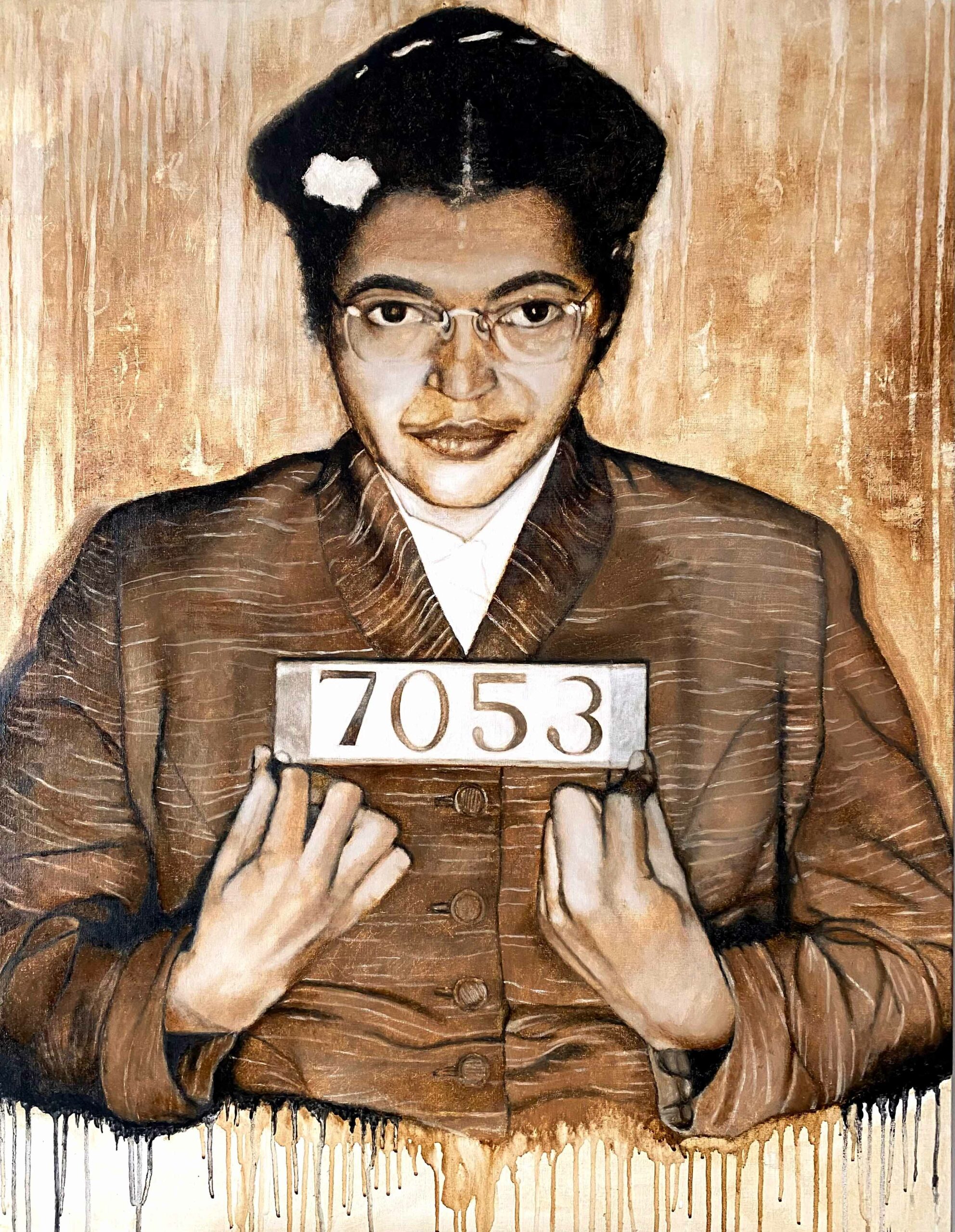 peinture à l'acrylique et à la chicorée de Rosa Parks