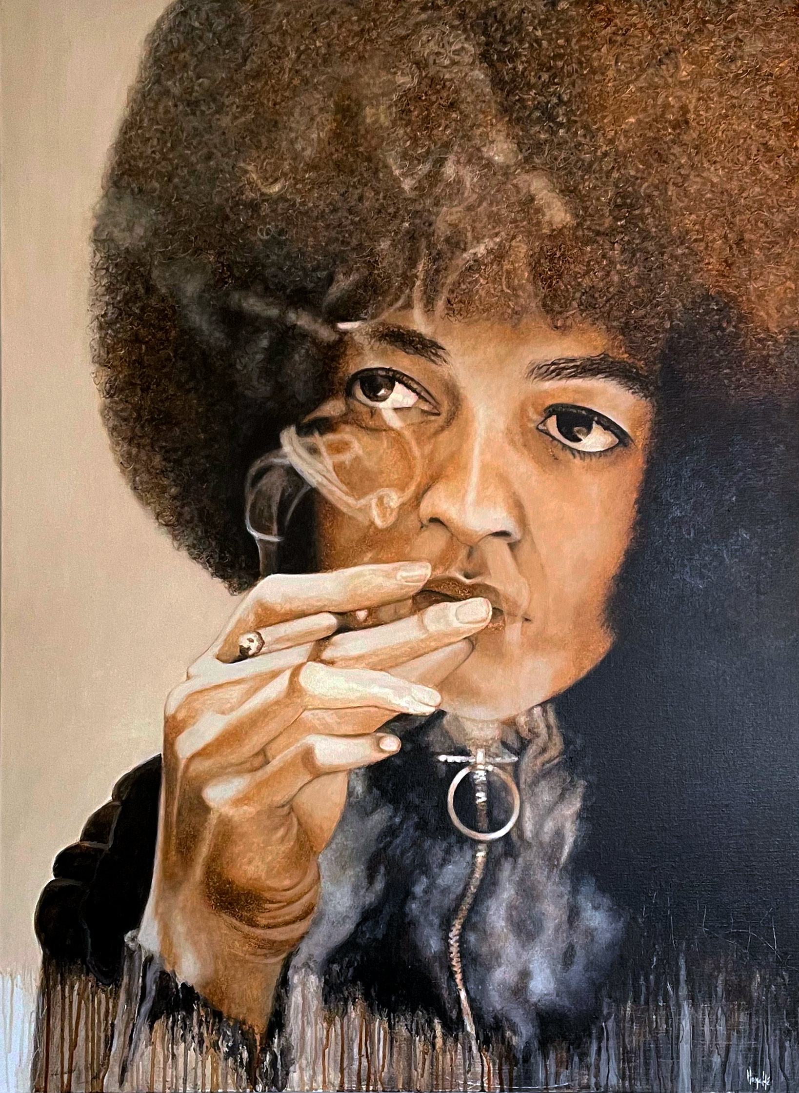 Peinture à l'acrylique et à la chicorée d'Angela Davis