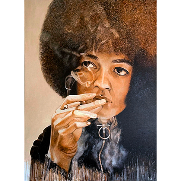 peinture à l'acrylique et à la chicorée d'Angela Davis