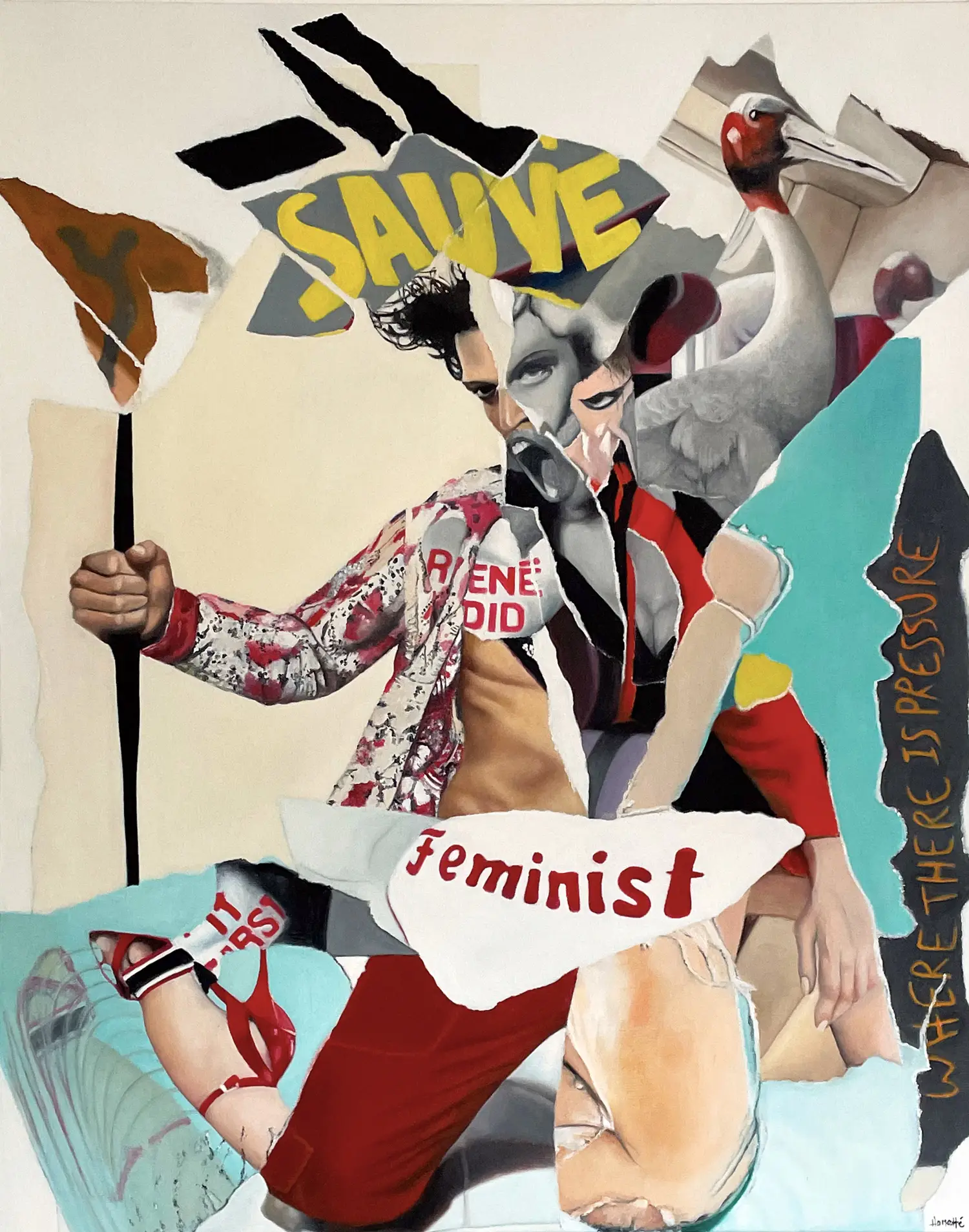 peinture à l'huile "rené did it first" - carrousel page accueil