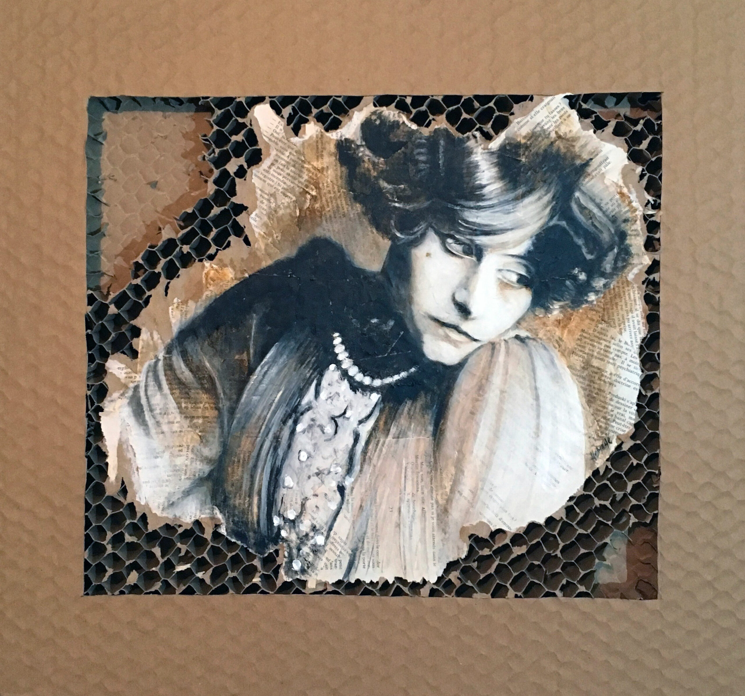 Peinture à l'acrylique et à la chicorée sur carton
