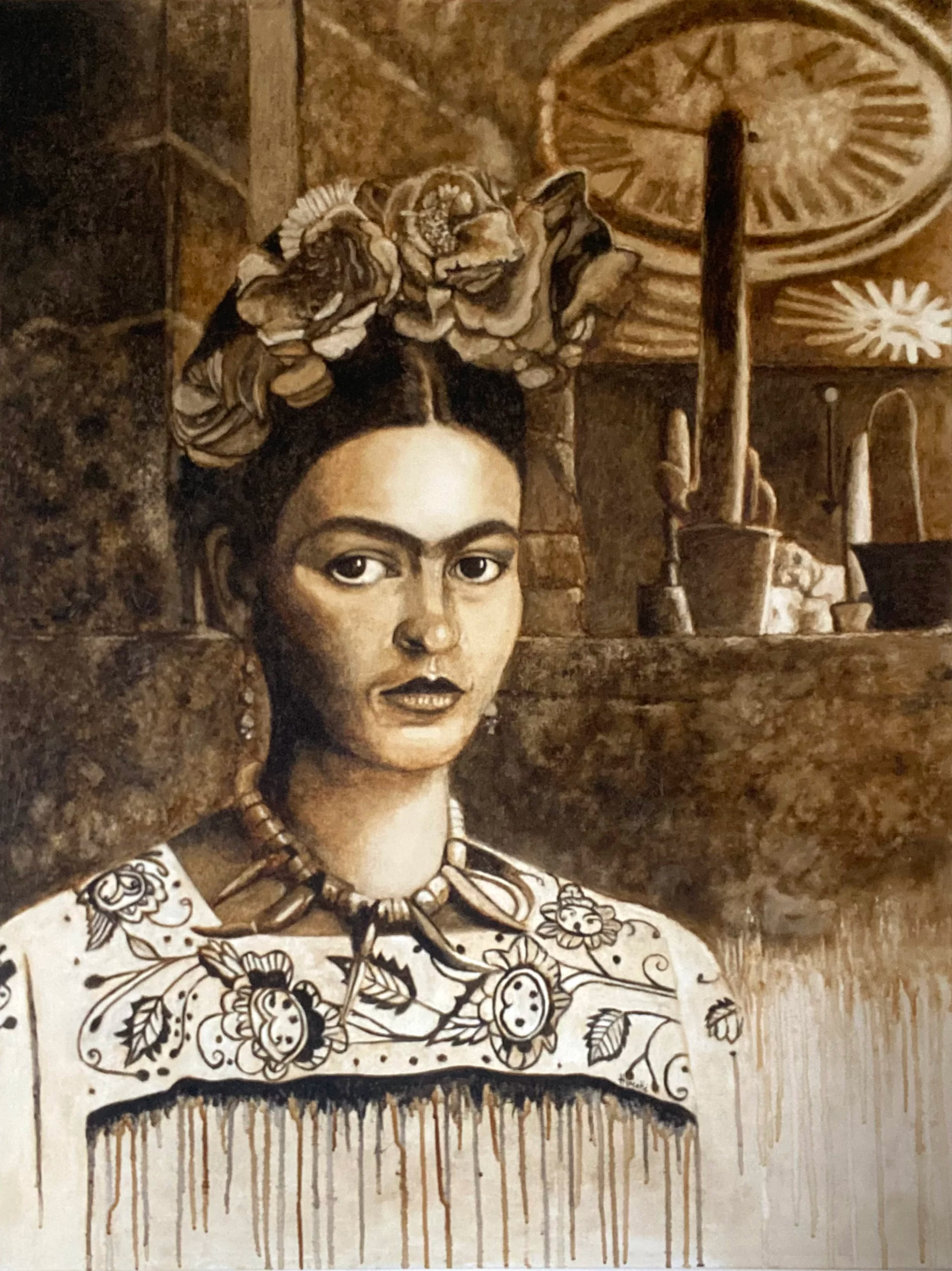peinture à l'acrylique et à la chicorée de Frida Kahlo