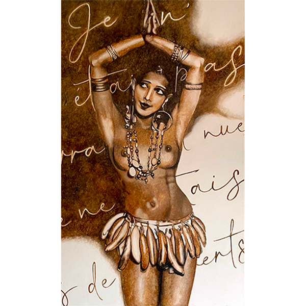 peinture à l'acrylique et à la chicorée de Joséphine Baker