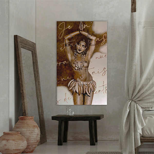 mise en situation du tableau "banana dance" dans une chambre