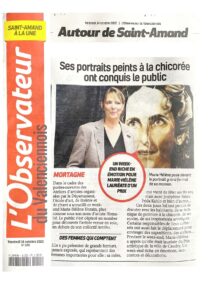 Article de presse de l'observateur du valenciennois à l'ocsasion des portes ouvertes d'ateliers d'artistes