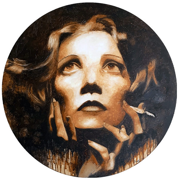 peinture à l'acrylique et à la chicorée de Marlène Dietrich