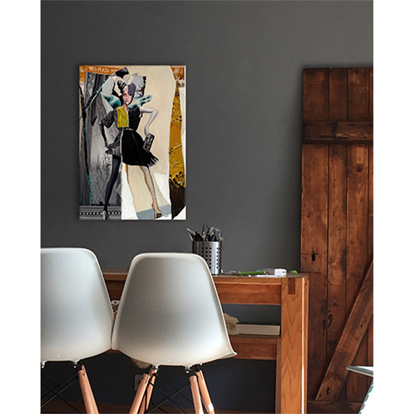 mise en situation du tableau "maya ou tant qu'il y aura des guêpes" dans une salle à manger