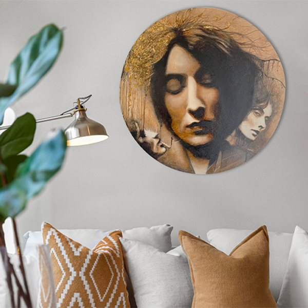 mise en situation du tableau "mina loy" dans un salon