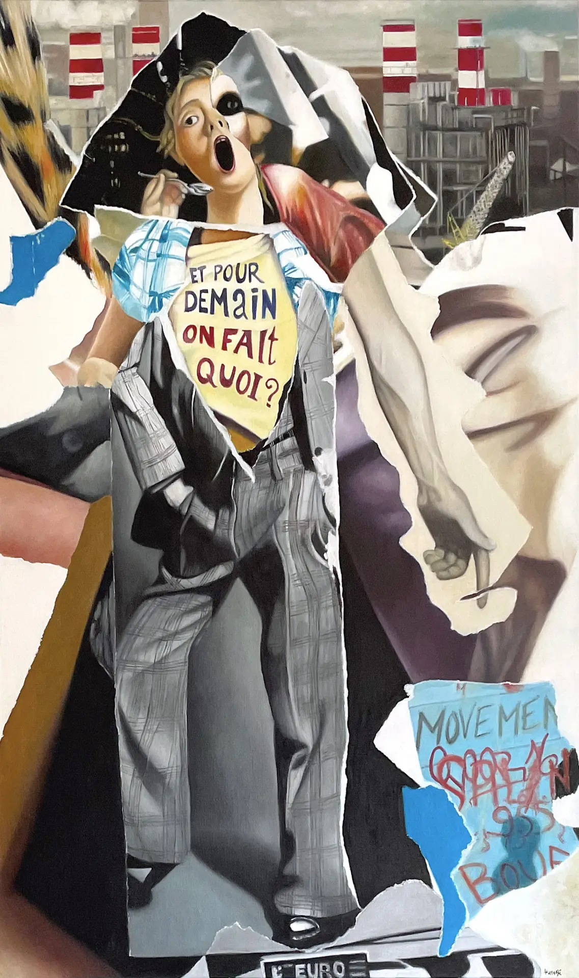 peinture à l'huile "et pour demain on fait quoi ?" - carrousel page accueil
