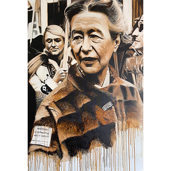 Peinture à l'acrylique et à la chicorée de Simone de Beauvoir