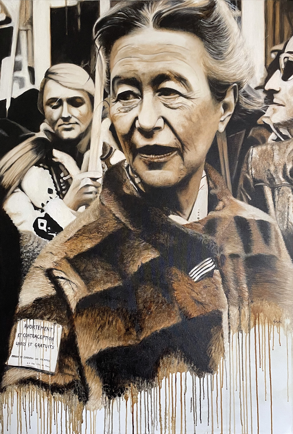 Peinture à l'acrylique et à la chicorée de Simone de Beauvoir