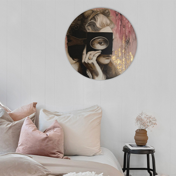 mise en situation du tableau "la castiglione" dans une chambre